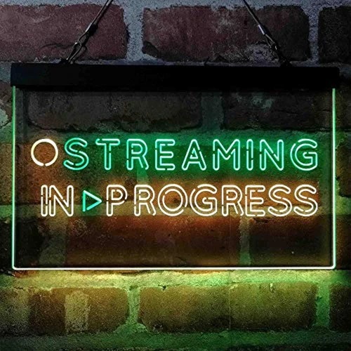 Streaming in Progress Display Dual LED Neon Light Sign